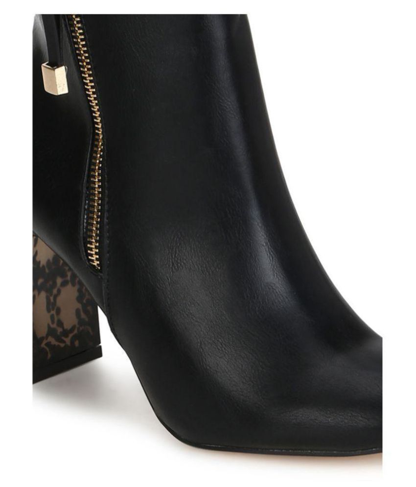 truffle collection chunky chelsea heeled ankle boots in black