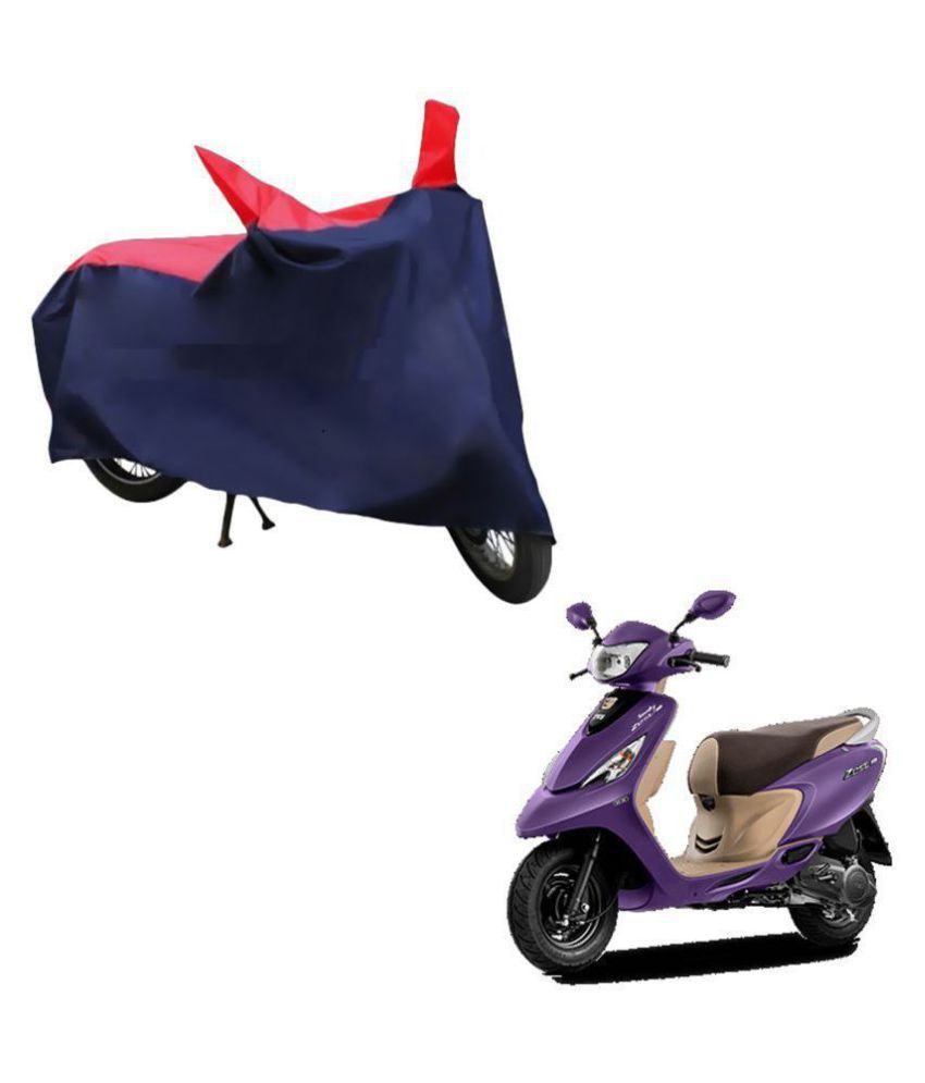     			AutoRetail Dust Pr.oof Two Wheeler Polyster Cover for TVS Zest 110 (Mirror Pocket, Red and Blue Color)