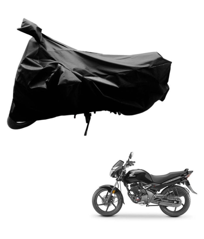     			AutoRetail Dust Proof Two Wheeler Polyster Cover for Honda CB Unicorn (Mirror Pocket, Black Color)