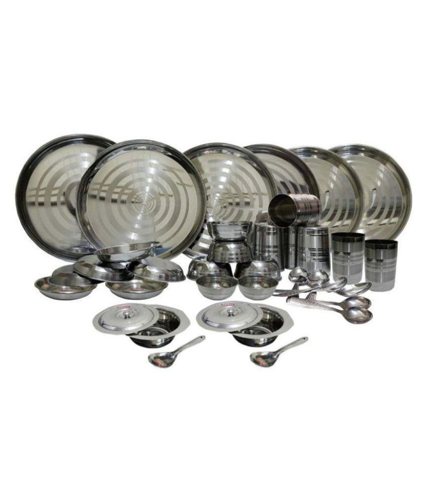     			Dynore - Silver Stainless Steel Dinner Set ( Pack of 36 )