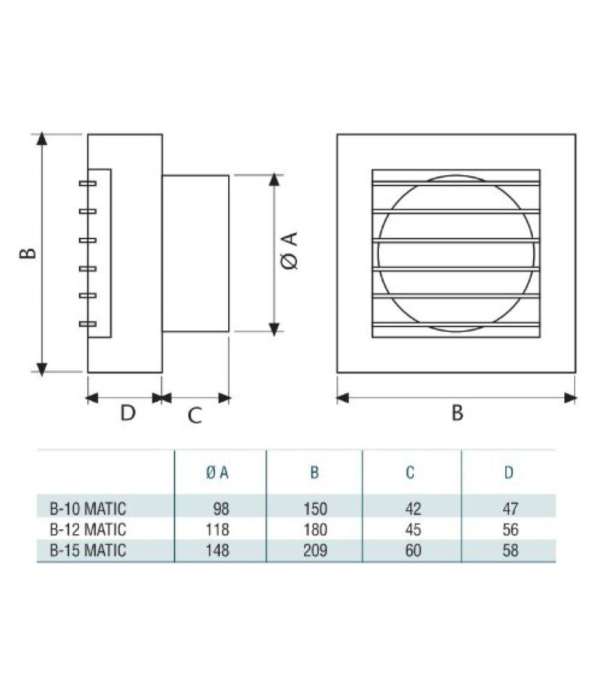 Cata 150 B15 MATIC Exhaust Fan WHITE Price in India Buy Cata 150 B