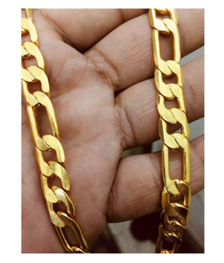 Jewar Mandi Chain Gold Plated Brass & Copper Rope/Rassi Chain Daily Use Jewelry For Men & Boys 
