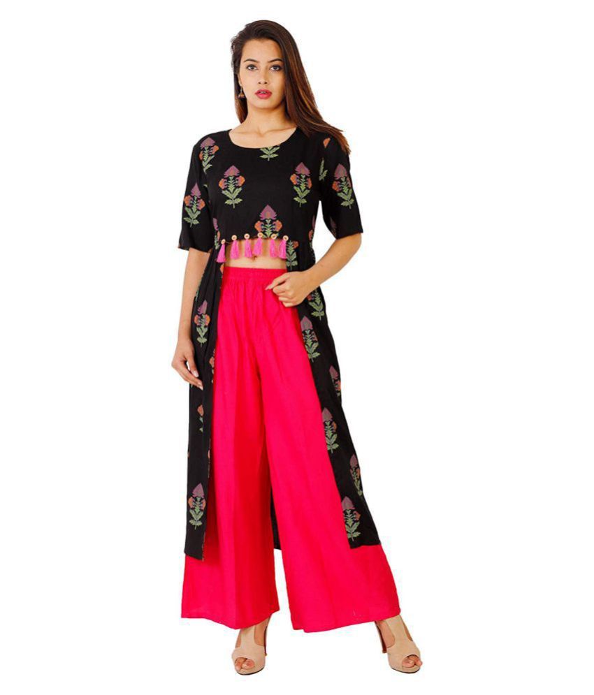Keep Cart Rayon Kurti With Palazzo , Stitched Suit