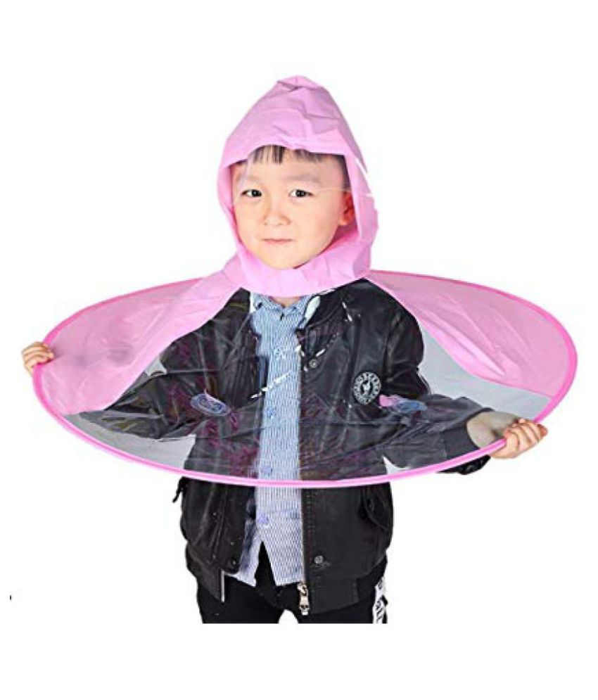 Kids Head Umbrella Foldable UFO Umbrella Cap, 4 to 12 Year Waterproof