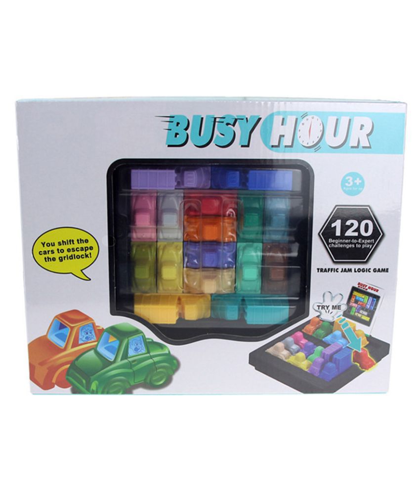 Details about    Kids Colourful Rush Hour IQ Car Traffic Jam Puzzle Game Educational Logic Toys