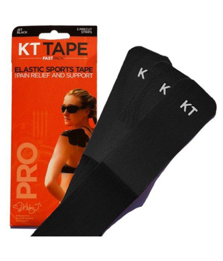 KT Tape Elastic Sports Tape Pro, Precut, 3 Strp, Black Buy Online at