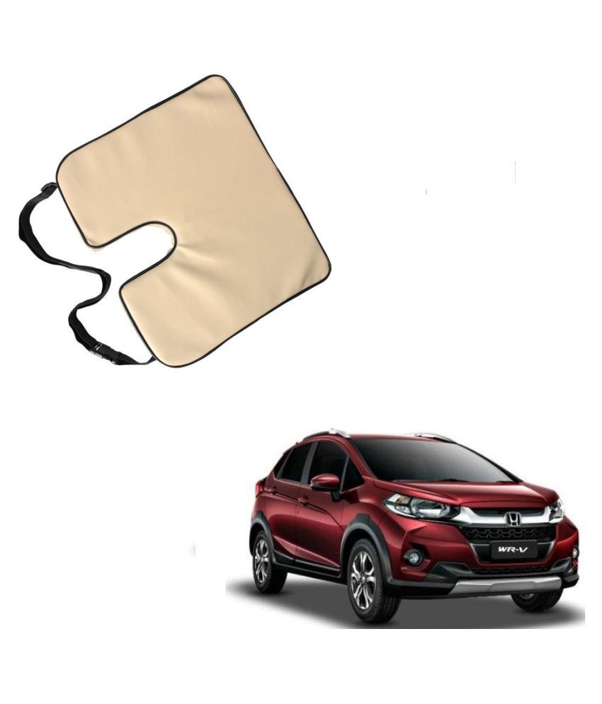 Auto Addict Beige Leatherite Car Pillow Cushion Seat Rest
