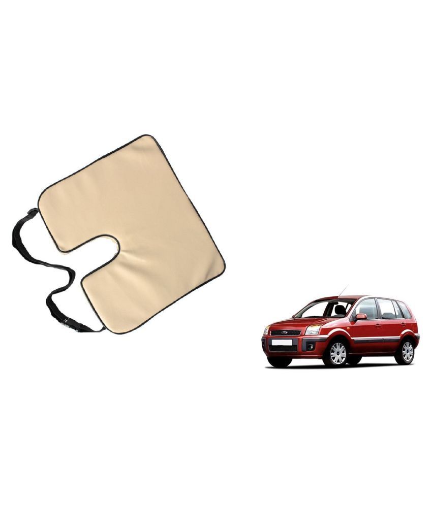 Auto Addict Beige Leatherite Car Pillow Cushion Seat Rest