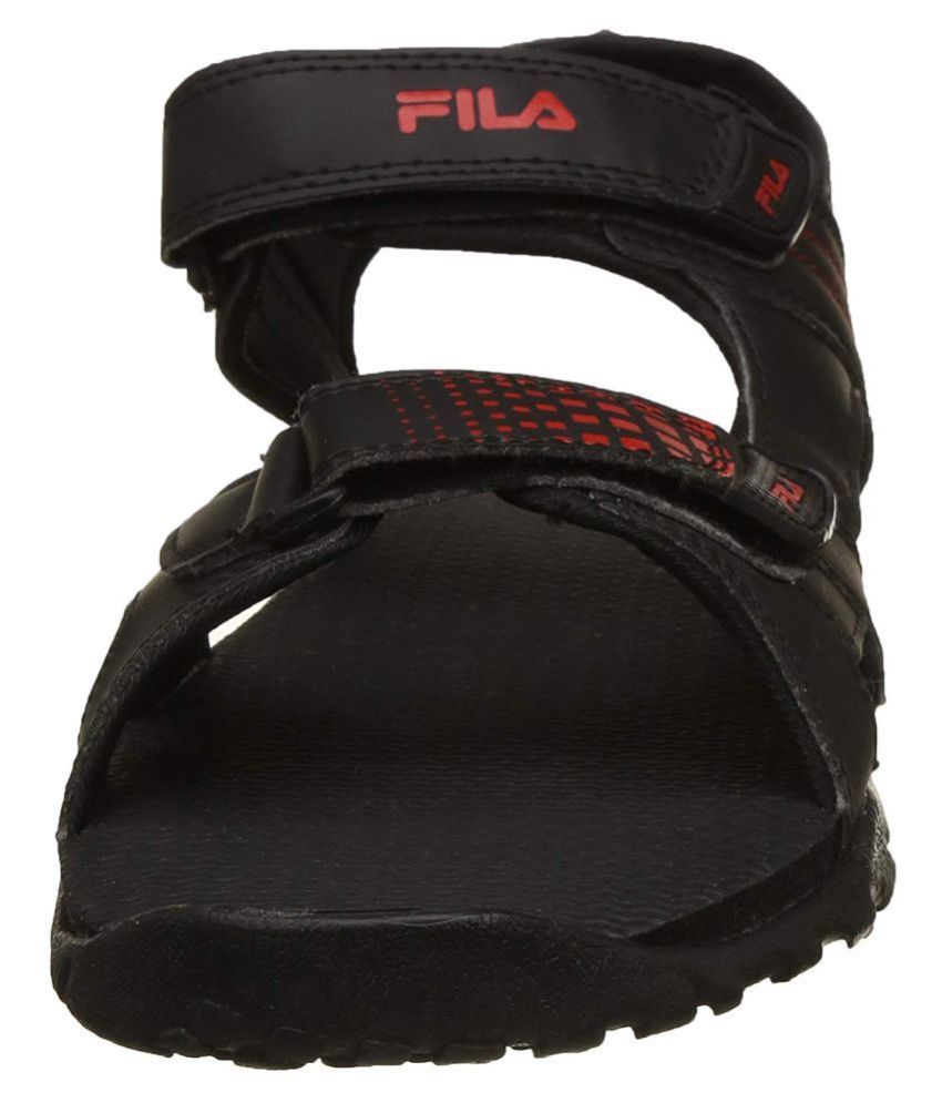 fila black sandals