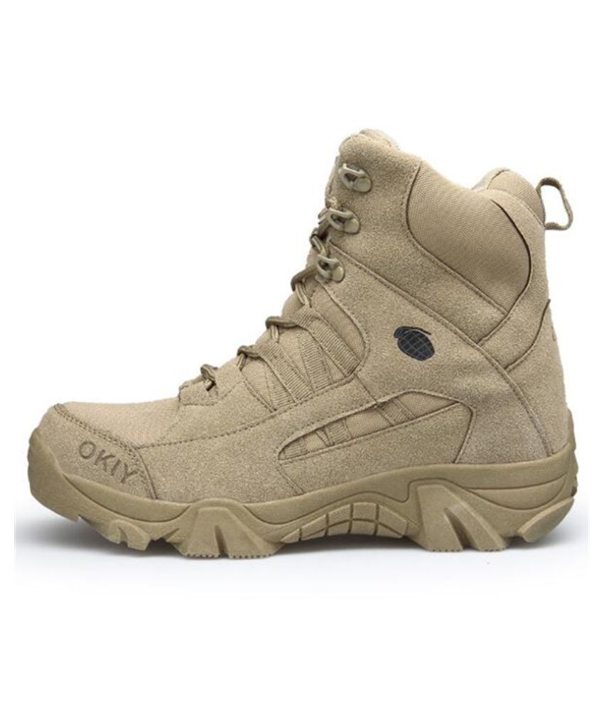 beige hiking boots