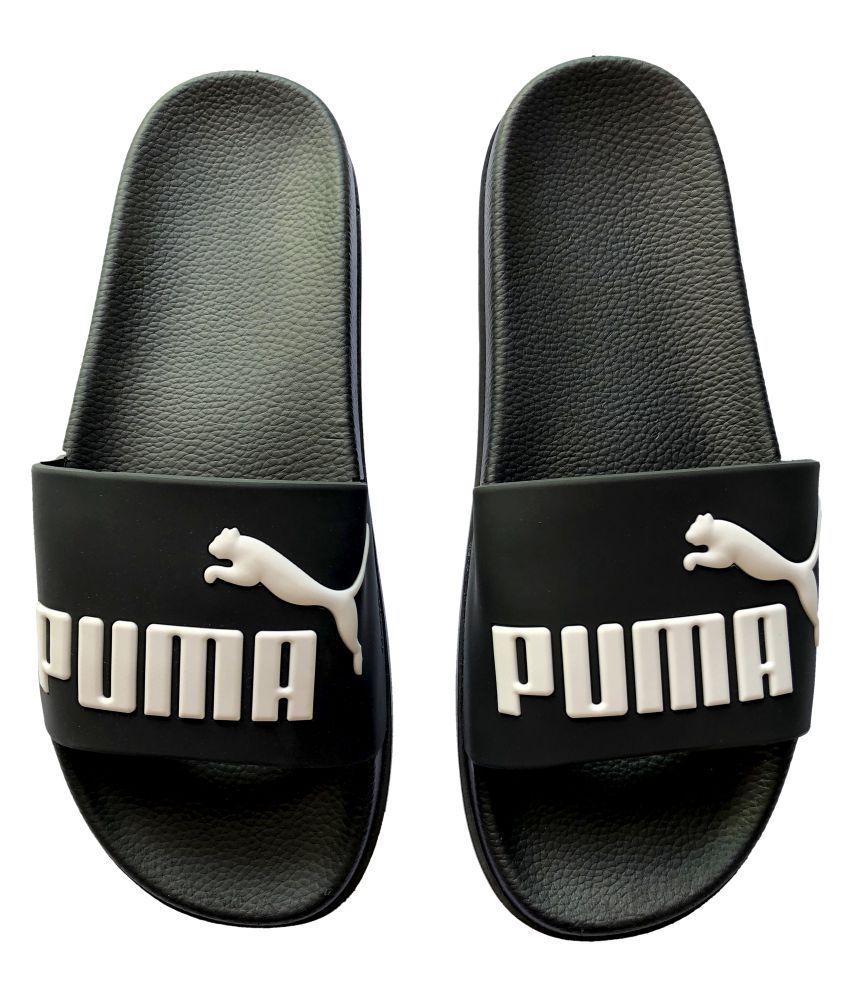 puma black slide flip flop