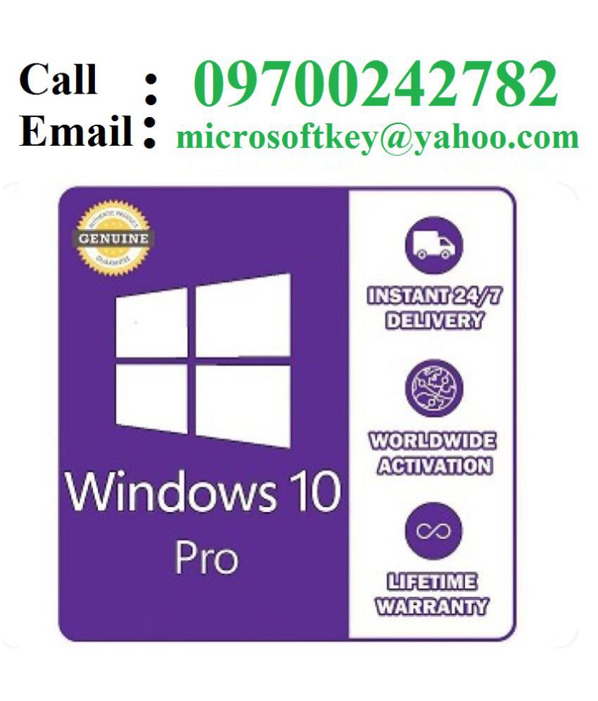 Microsoft Windows 10 Pro Genuine Retail License Product Key In 2