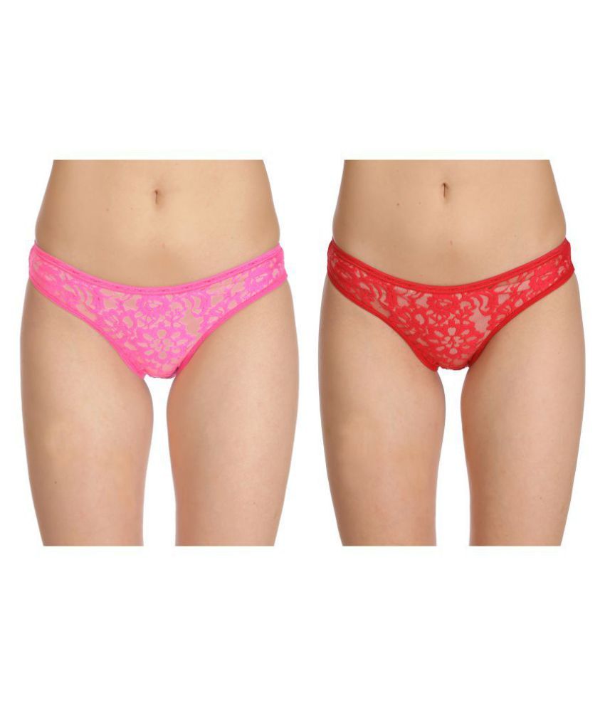     			Selfcare Pack of 2 Net/Mesh Women's Bikini Panties ( Multi Color )