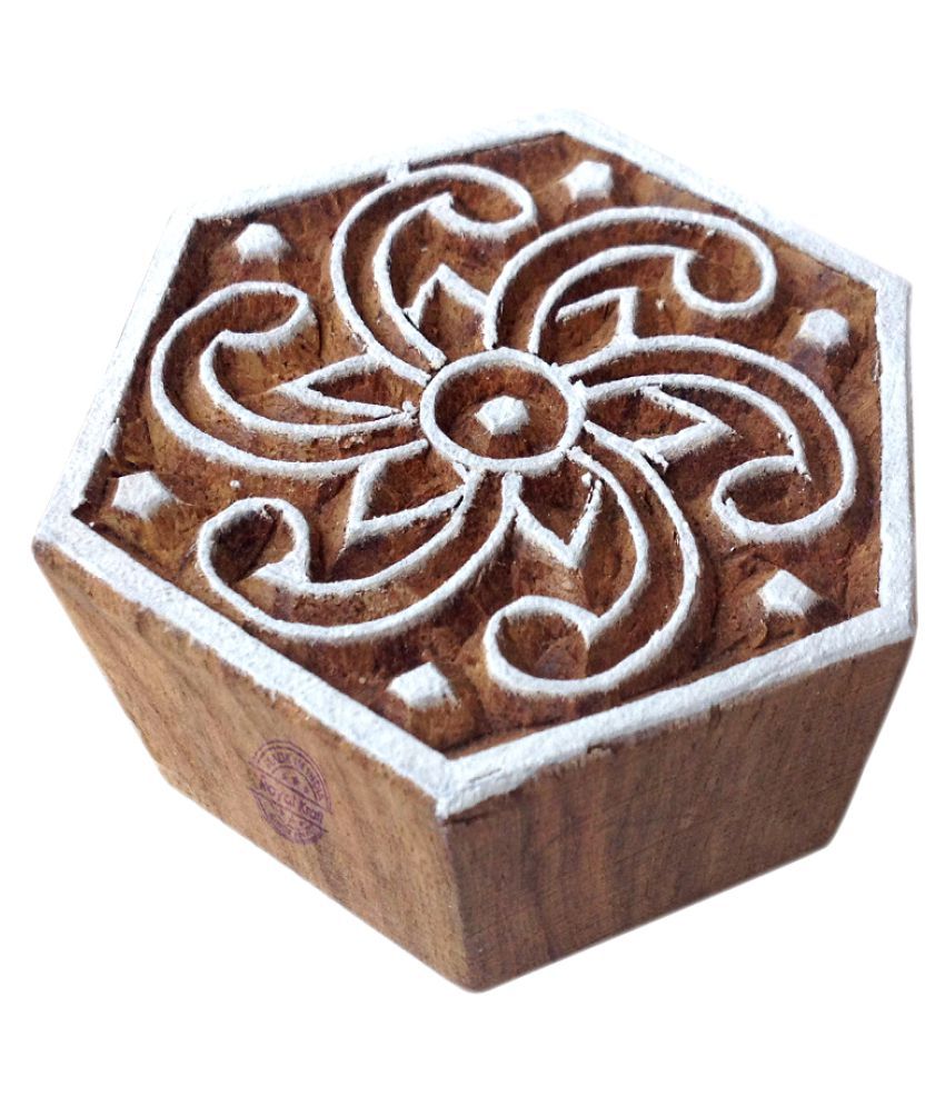 Attractive Wooden Stamps Geometric Round Pattern Printing Blocks Buy