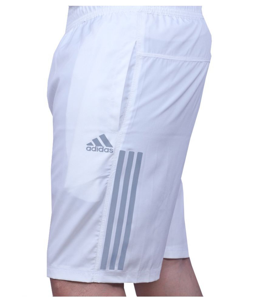 white adidas football shorts