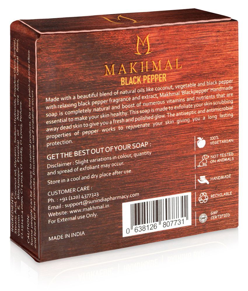 Makhmal Black Pepper Ayurvedic Handmade Bathing Soap 100 G Buy Makhmal