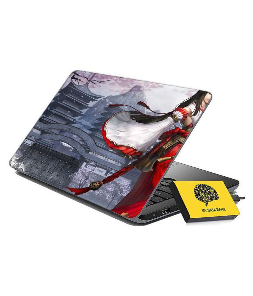 100yellow Japanese Anime Female Warrior Gaming Laptop Skins 15.6 Inches
