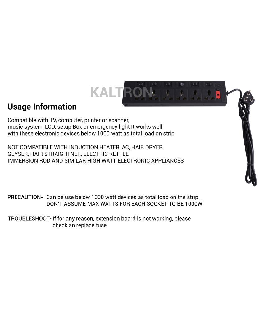 Buy Kaltron 6 Socket Extension Board Online at Low Price in India