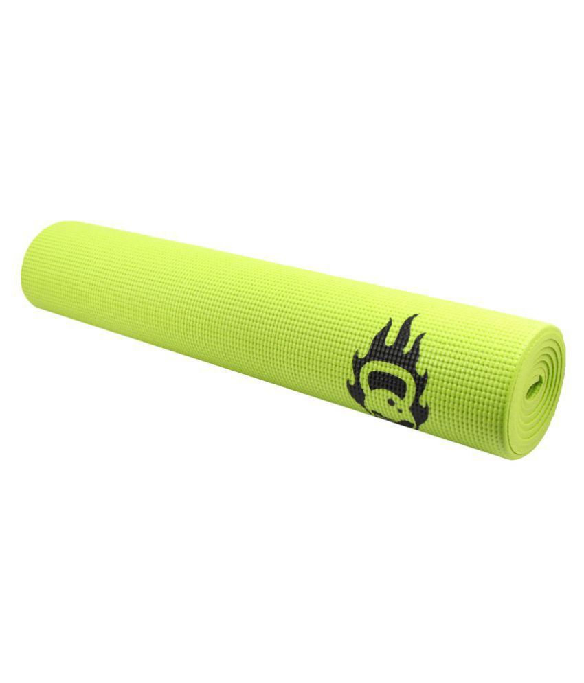 Burnlab Anti Skid Harmony Yoga Mat 6mm with Netted Bag (Lime Green