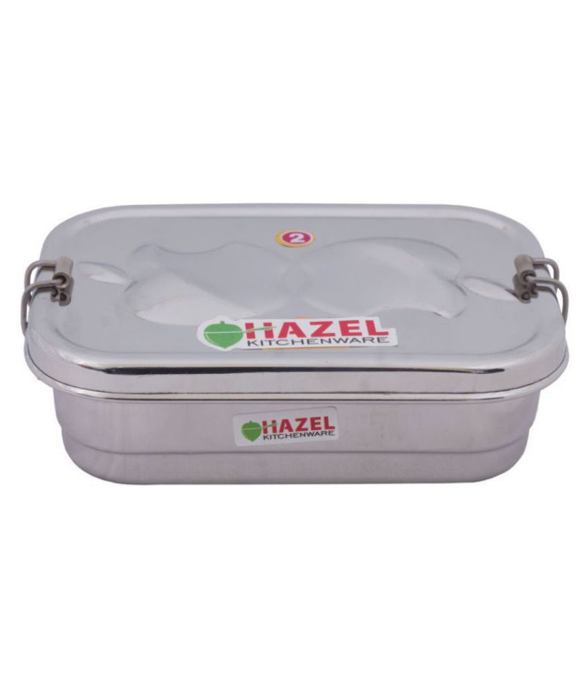 Hazel Silver Stainless Steel Lunch Box Buy Online at Best Price in