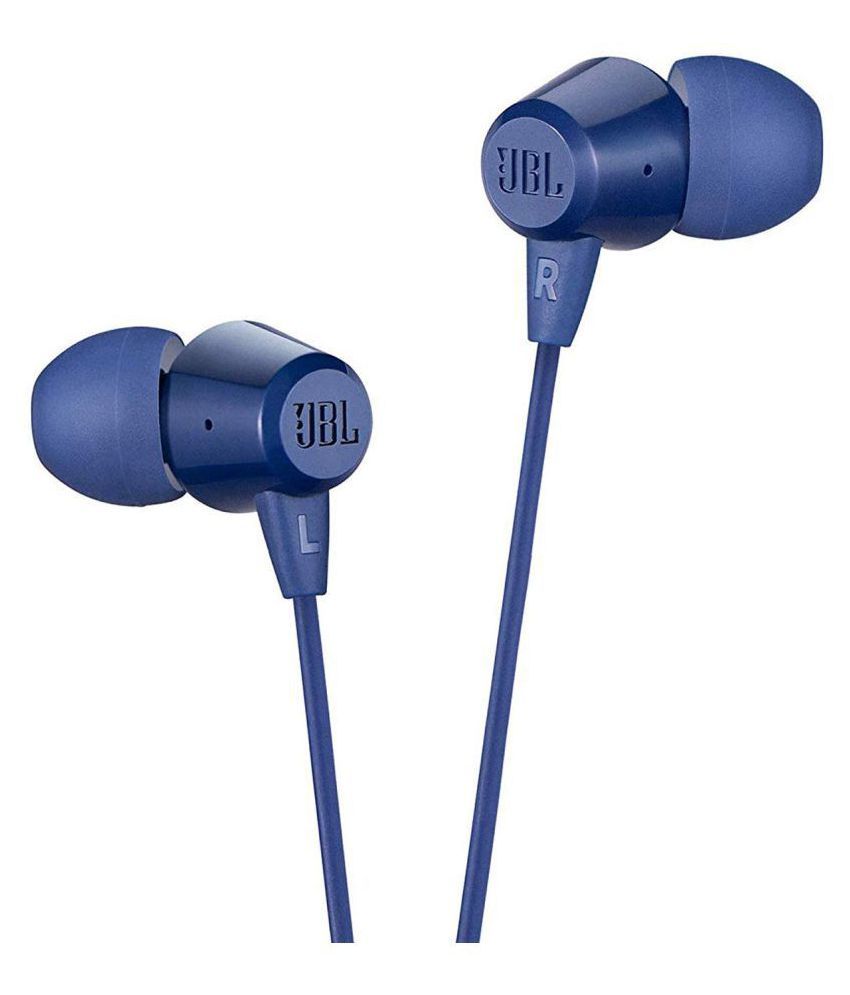 JBL C50HI In Ear Wired Earphones/Headphone With Mic Blue Buy JBL