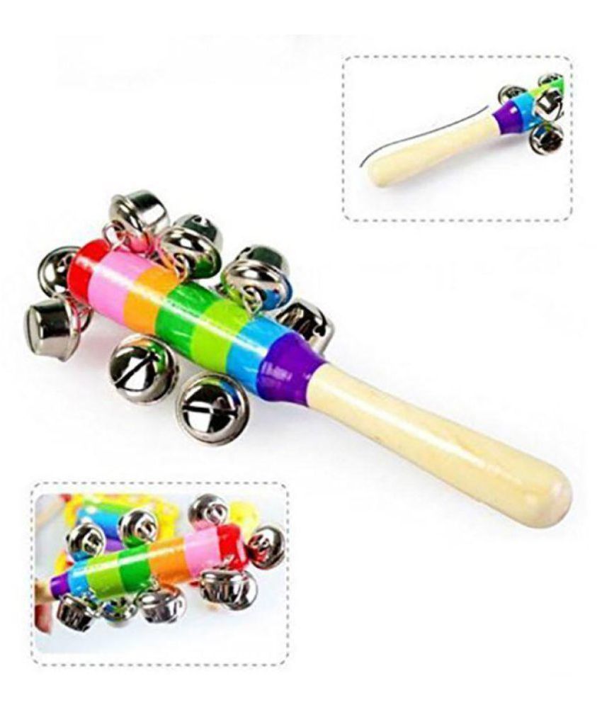 Wooden Multicolored Jingle Bell/ Baby Rattle/Jhunjuna Buy Wooden Multicolored Jingle Bell