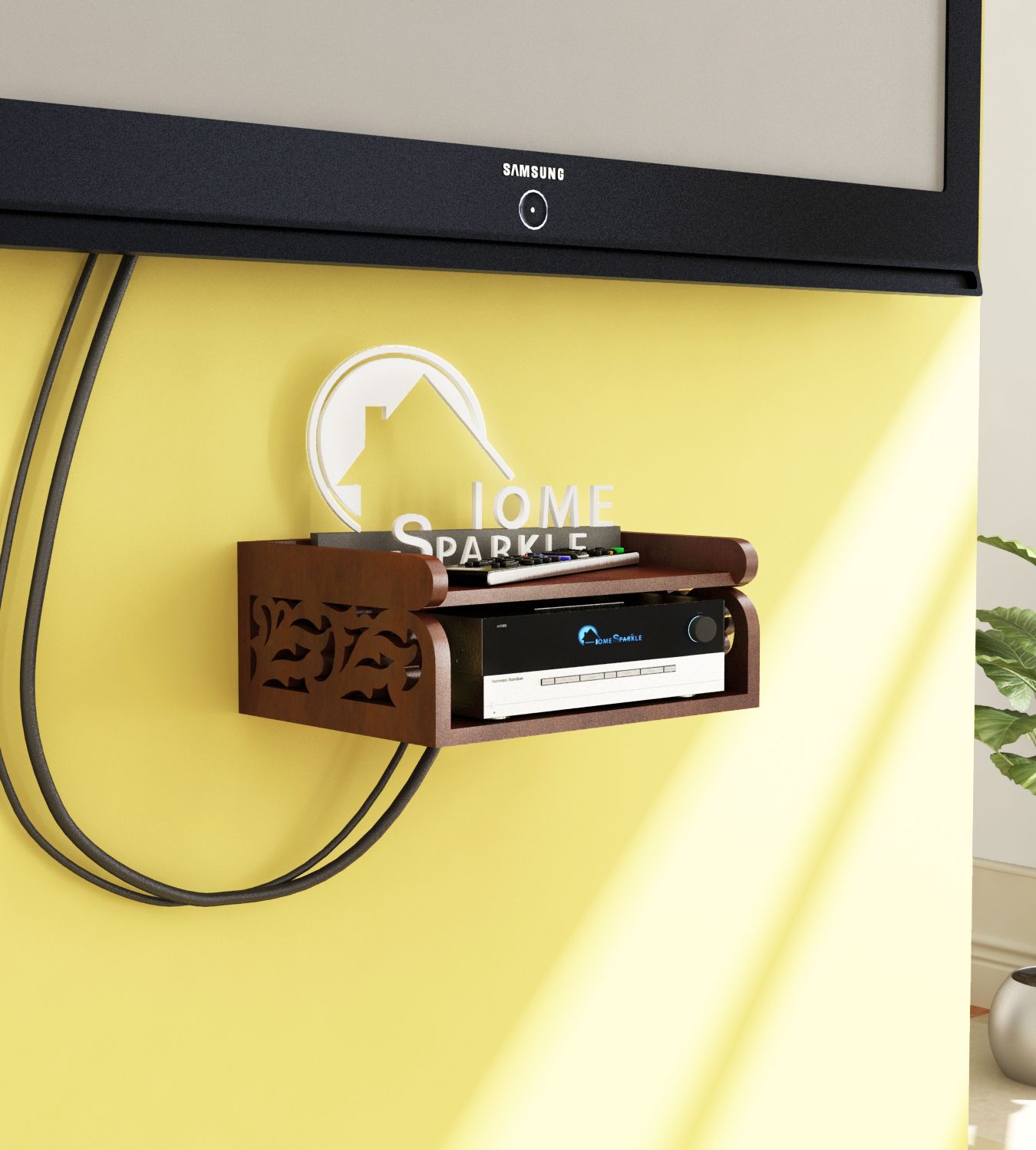     			Home Sparkle Set Top Box Holder/Wifi Modem Stand, Suitable For Living Room/ Bedroom ( Designed By Craftsman)
