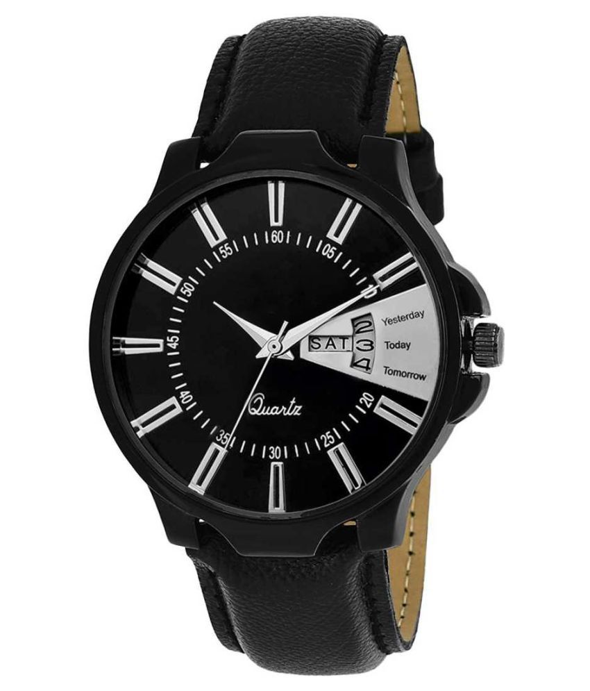     			newmen 2046 Day and Date Leather Analog Men's Watch
