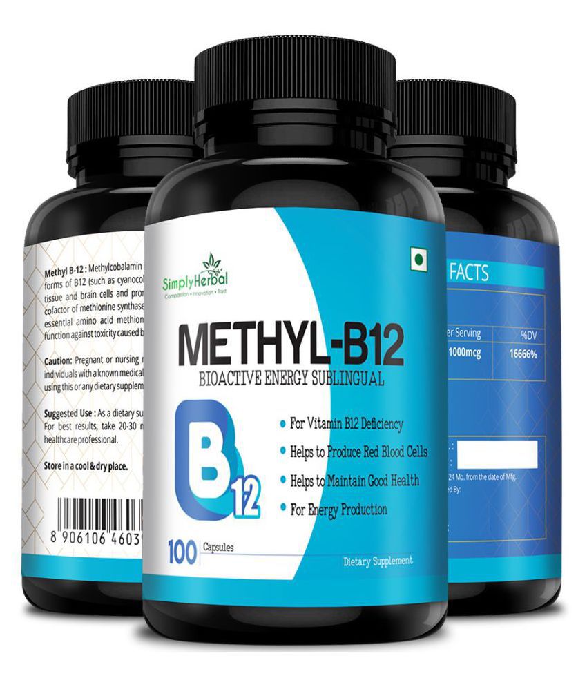 Simply Herbal Methylcobalamin Vitamin B12 100 no.s ...