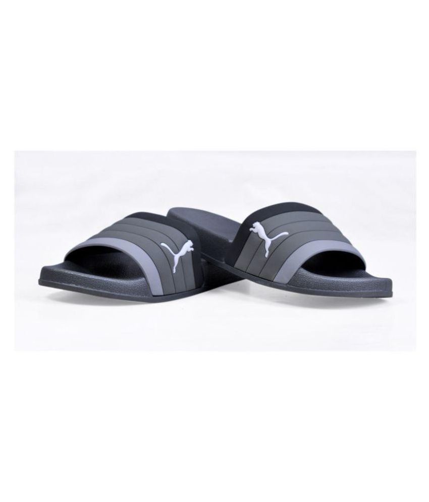 puma grey slide flip flop
