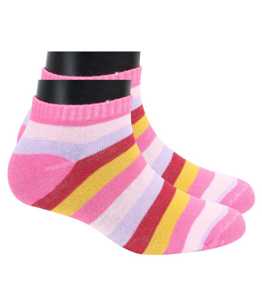     			Neska Moda Women 1 Pair Pink Ankle Length Socks S1276