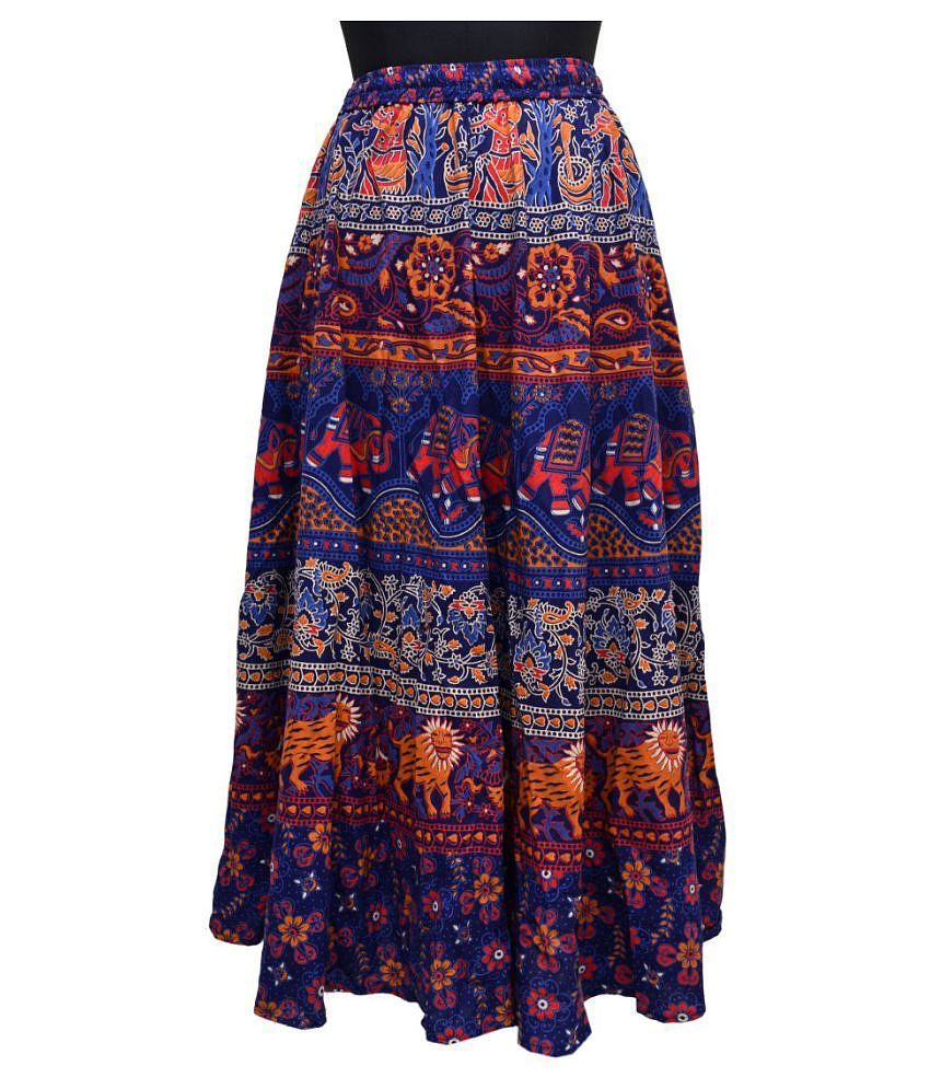 Elegant Men Frionkandy Cotton A-Line Skirt - Blue - 33-36 2025 at ShopCircuit | ONDC