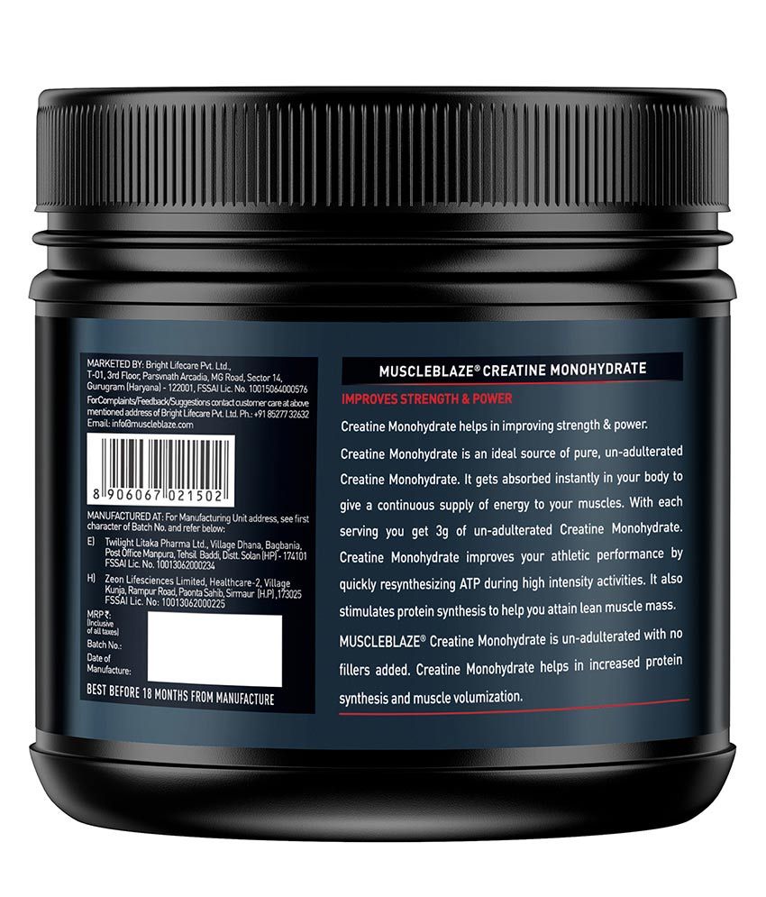 MuscleBlaze Creatine Monohydrate India's Only Labdoor USA Certified