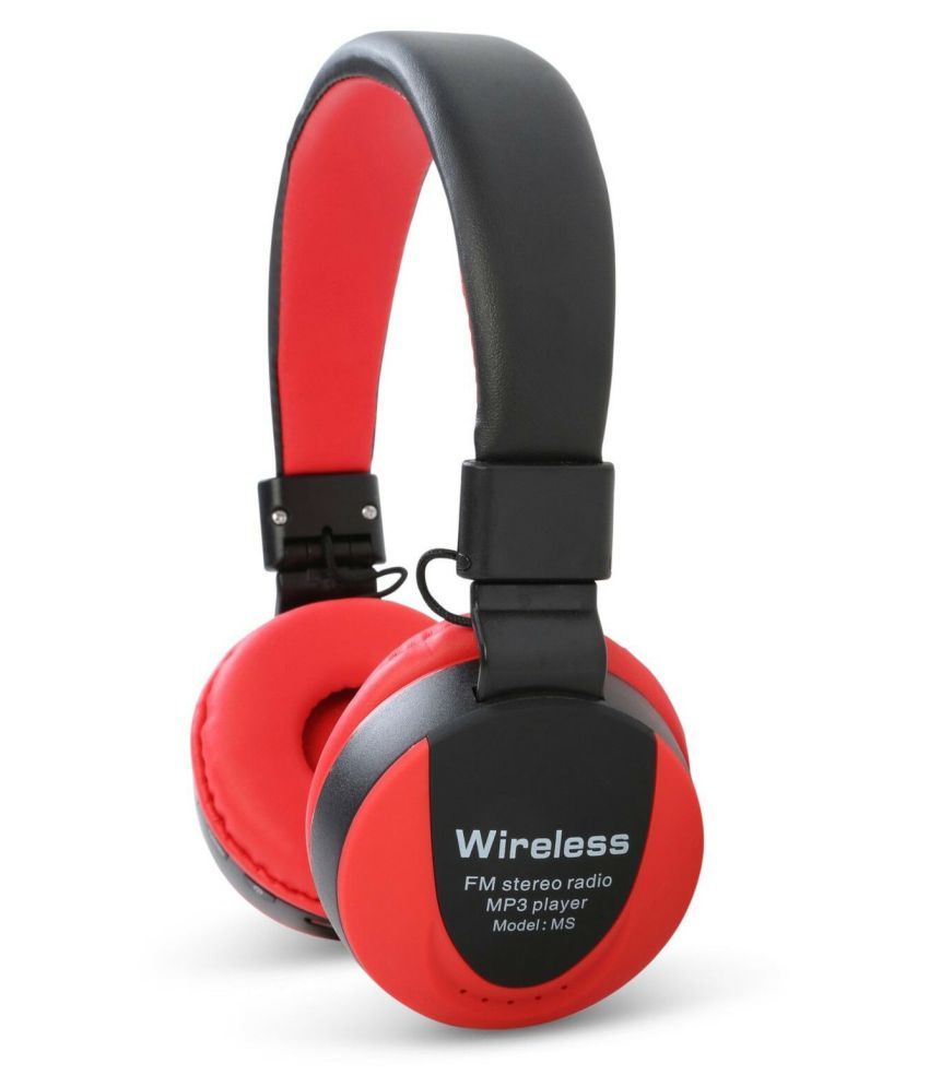 Buy Head Kik Redmi 2 Bluetooth Over Ear Headset with Mic Red Online at