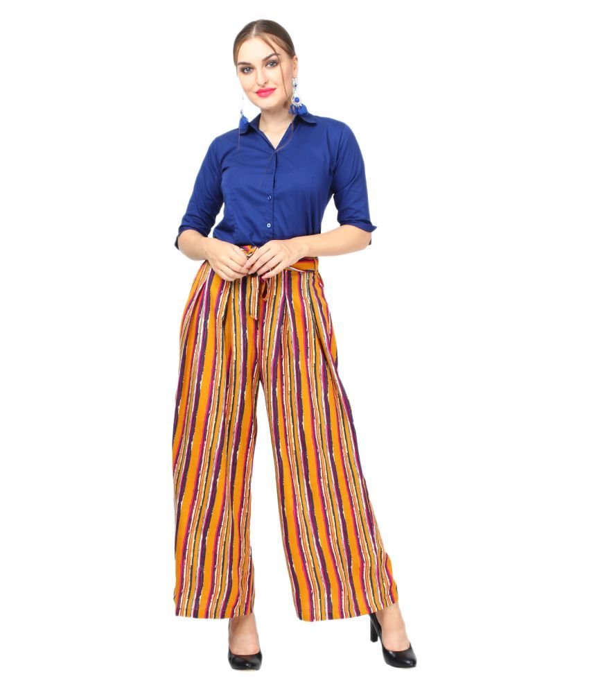 Buy Trinayan Rayon Palazzos Online at Best Prices in India - Snapdeal