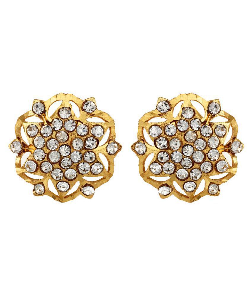 22Kt Gold Polish Conflate Stud Earring Gold Ethnic Everyday::Workwear ...