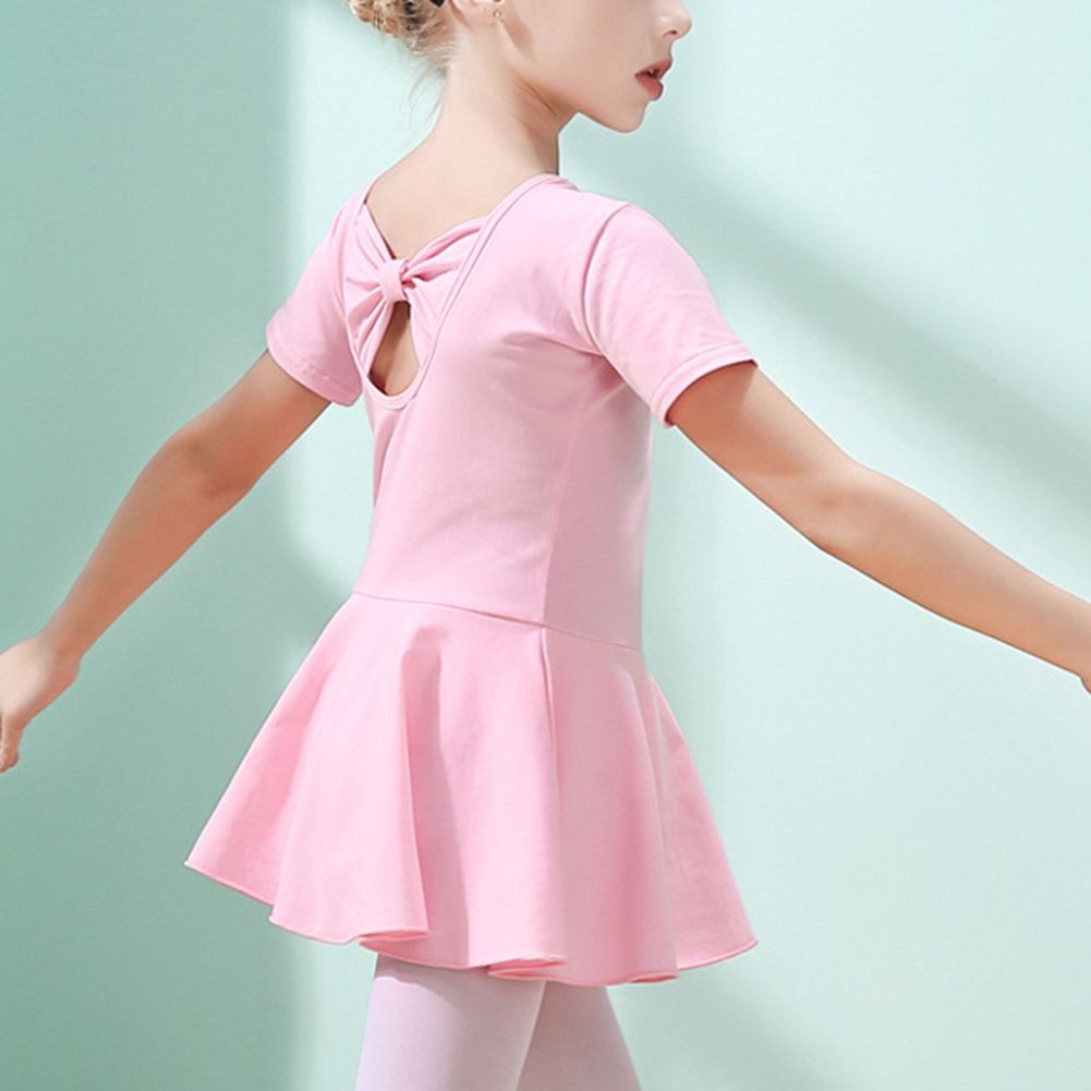 New Kid Girl Gymnastics Training Ballet Dance Bowknot Tutu Dress Skate Dancewear
