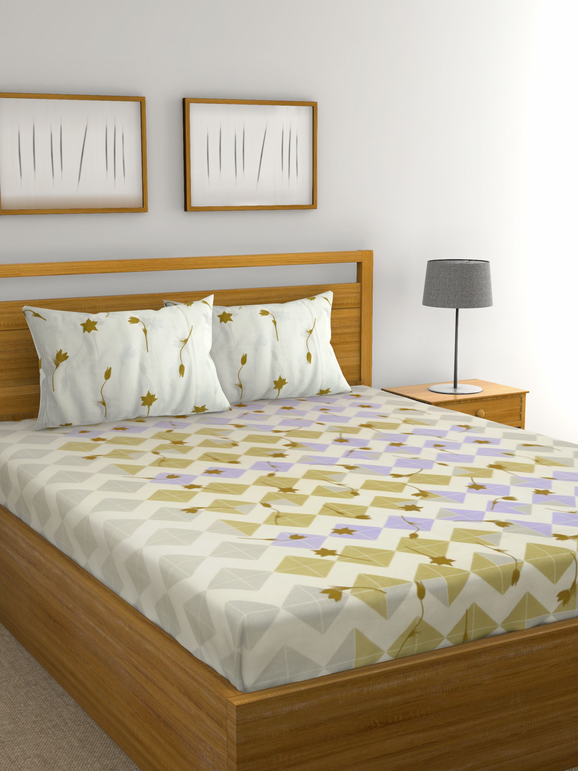 Raymond Home Cotton Double Bedsheet with 2 Pillow Covers Buy Raymond
