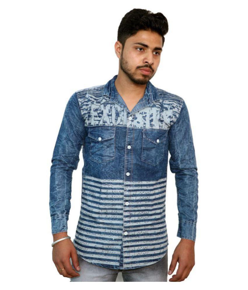 BLACK MONEY Denim Blue Solids Party 