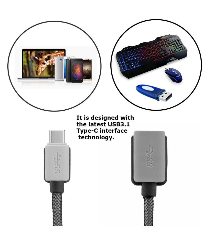 TypeC USB 3.1 to USB 3.0 OTG Adapter Male to Female Cable Connector