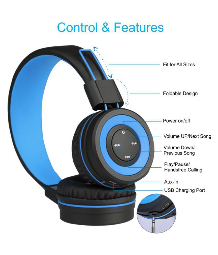 Portronics POR011 Muffs G Bluetooth 4.2 Over Ear Wireless With Mic