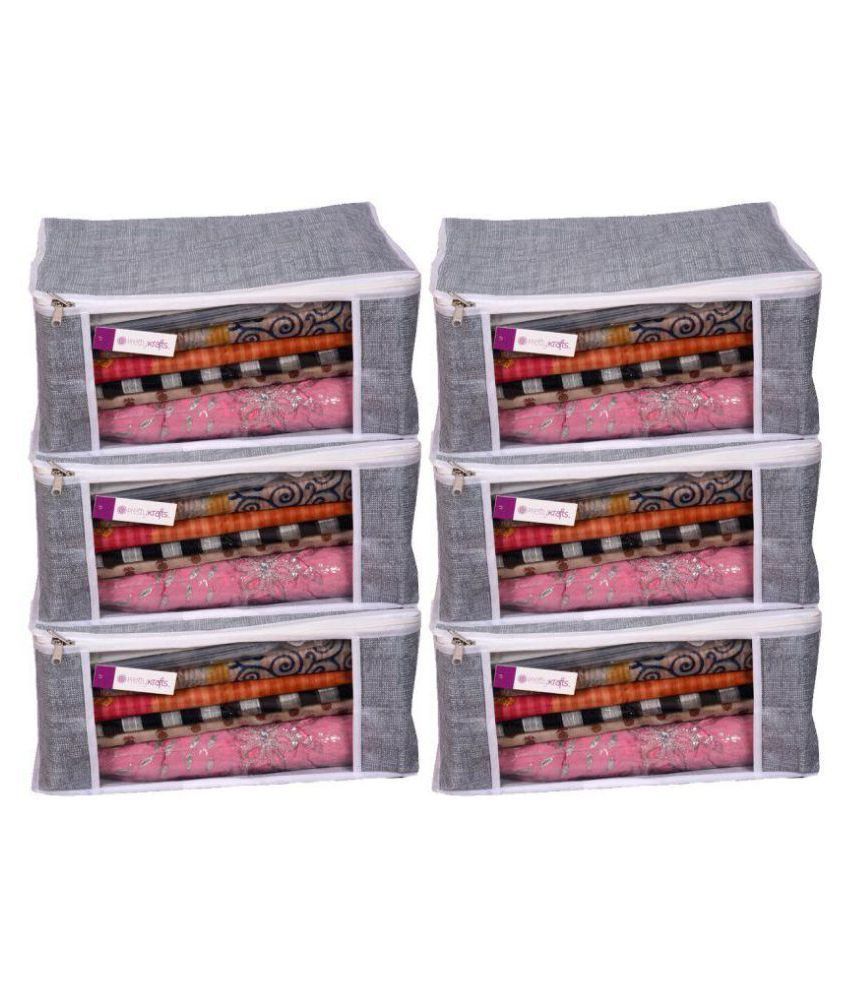     			PrettyKrafts Set of 6 Jute Gray Blanket Cover