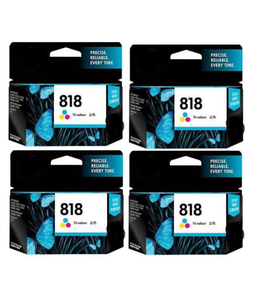 VHP 818 Multicolor Pack of 4 Cartridge for INK 818 Black Original Ink ...