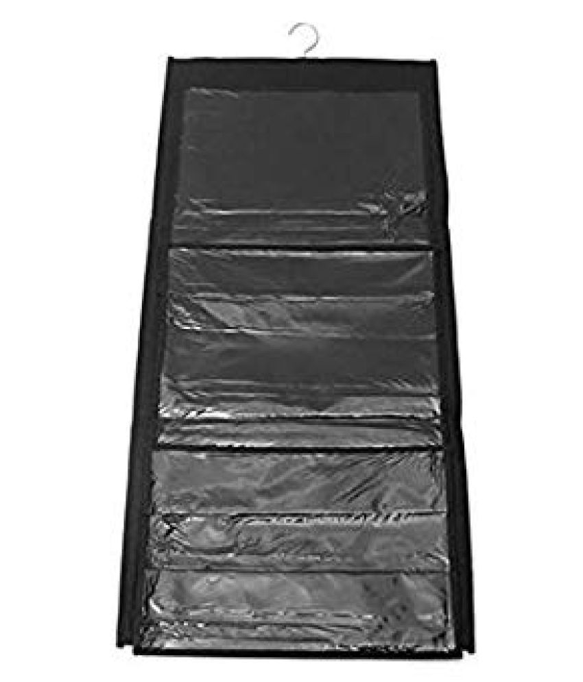 6 Pocket Hanging Handbag/Purse Organiser Black