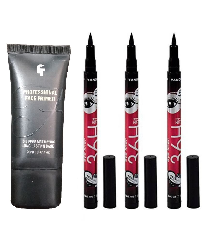 RTB 36 Hrs Eyeliner 3 & Face Tech Face Primer Gel 20 g Pack of 4 Buy