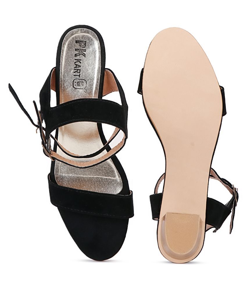 pkkart black block heels