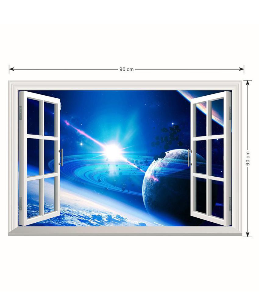 3d Pvc Waterproof Self Adhesive Fake Window Planet Wall Sticker Diy Decals Buy 3d Pvc Waterproof Self Adhesive Fake Window Planet Wall Sticker Diy Decals At Best Price In India On Snapdeal