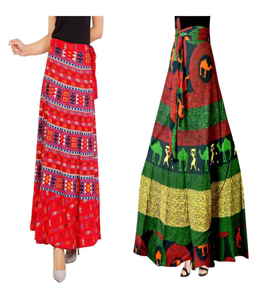     			Rangun Cotton Straight Skirt - Multi Color