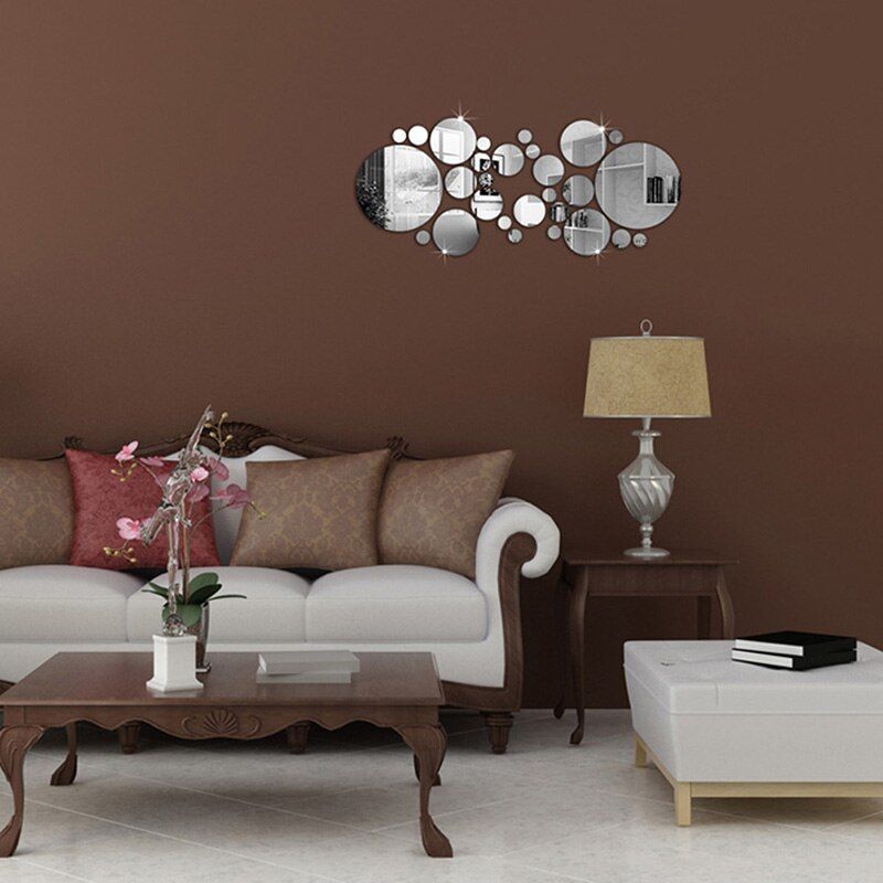 Wall Sticks For Home Decor 30pcs Diy Silver Color Circle Mirror Stickers Bedroom Office Decoration - Round Silver Mirror Wall Decor Wall Sticks For Home Decor 30pcs Diy Silver Color Circle Mirror Stickers Bedroom Office Decoration - Round Silver Mirror Wall Decor