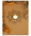 Home Sparkle Silver Table Top and Hanging Crystal Tea Light Holder - Pack of 1